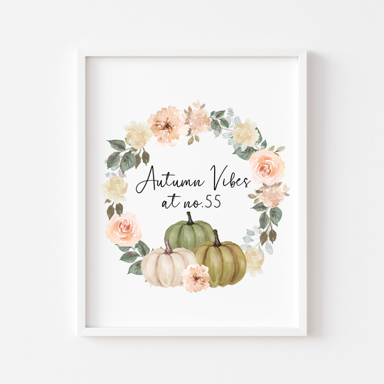 Autumn Print, Personalised Vibes At No. Unframed Print|Seasonal Decor|Fall Decor|Home Decor|Wall Art Prints|Autumn Vibes|Autumn Decor