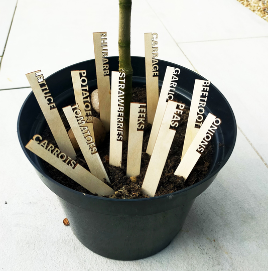 Eco Friendly Vegetable, Herb, & Plant Garden Markers Tags. Great As Bulb Flower Stakes. Can Be Personalised. Custom Gift