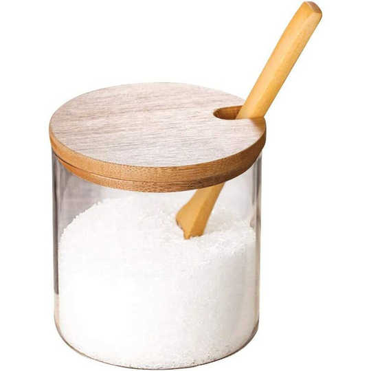 Einemgeld - Spice jar, Sugar bowl with lid and spoon for herbs and spices