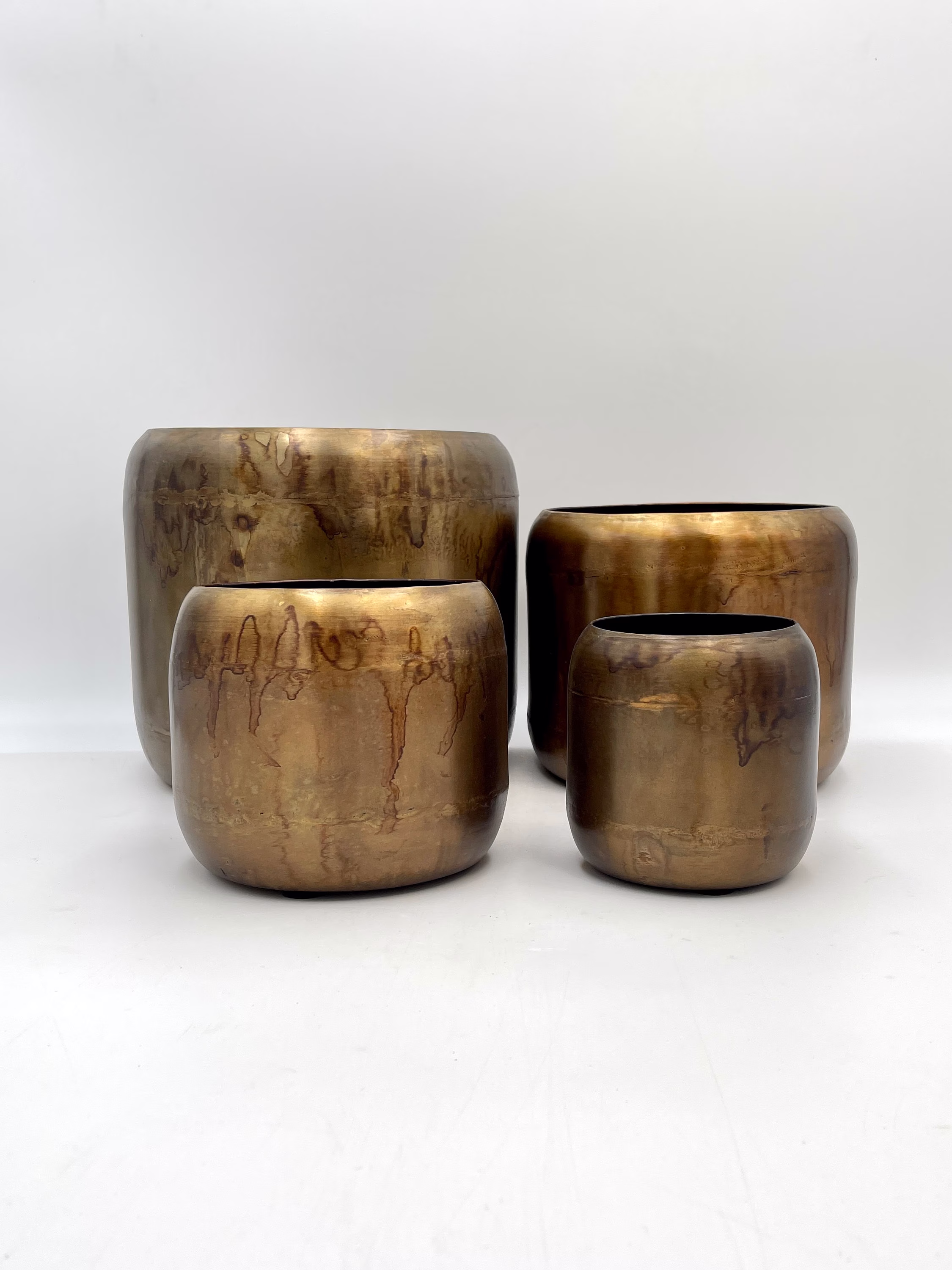 Arwin Metal Plant Pots, Old Camel, Various Sizes, Handmade Metal Plant Pots, Large Indoor Pots