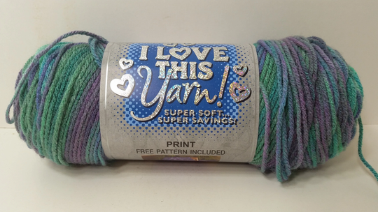 1 Skein Yarn Bee I Love This Print, Herb Garden, Dye Lot 196809, Acrylic, 5Oz/142G, 252Yds/230M, Medium 4