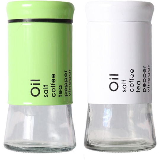 Fvbjd - Kitchen glass seasoning bottle barbecue pepper powder sprinkler bottle floor stall salt monosodium green + white