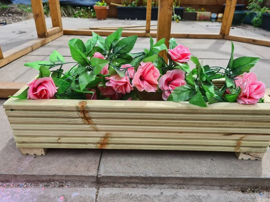 Large 75cm Long Wooden Decking Planter/Window Box/Trough/Garden/Herb/Flower