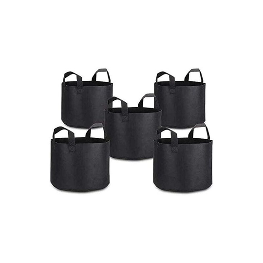 Garden Plant Pot Set of 5 Pieces Geotextile Plant Bags for All Kinds of Plantings