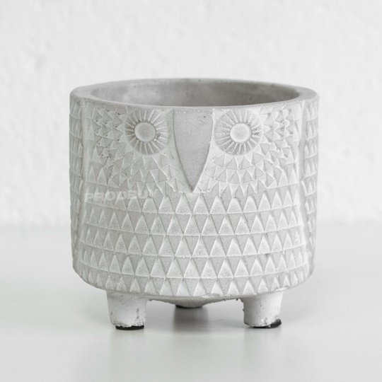 10.5cm Owl Bird Cement Indoor House Plant Pot Cover