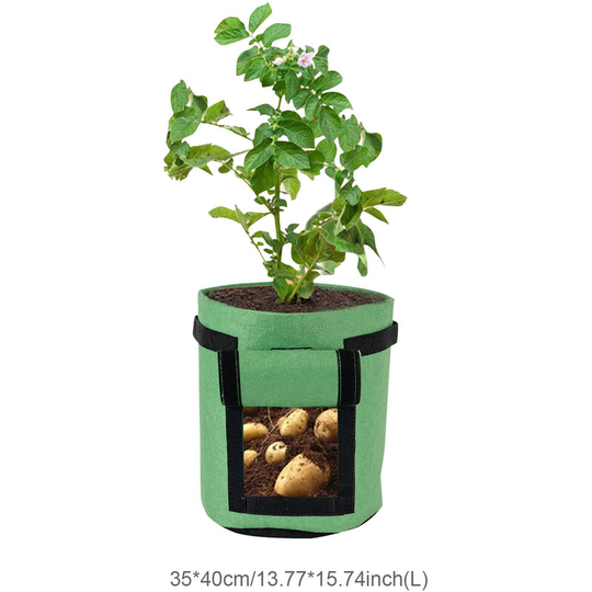 10 Gallon Potato Grow Bags Breathable Nonwoven Fabric Garden Growing Bag - Grey&L