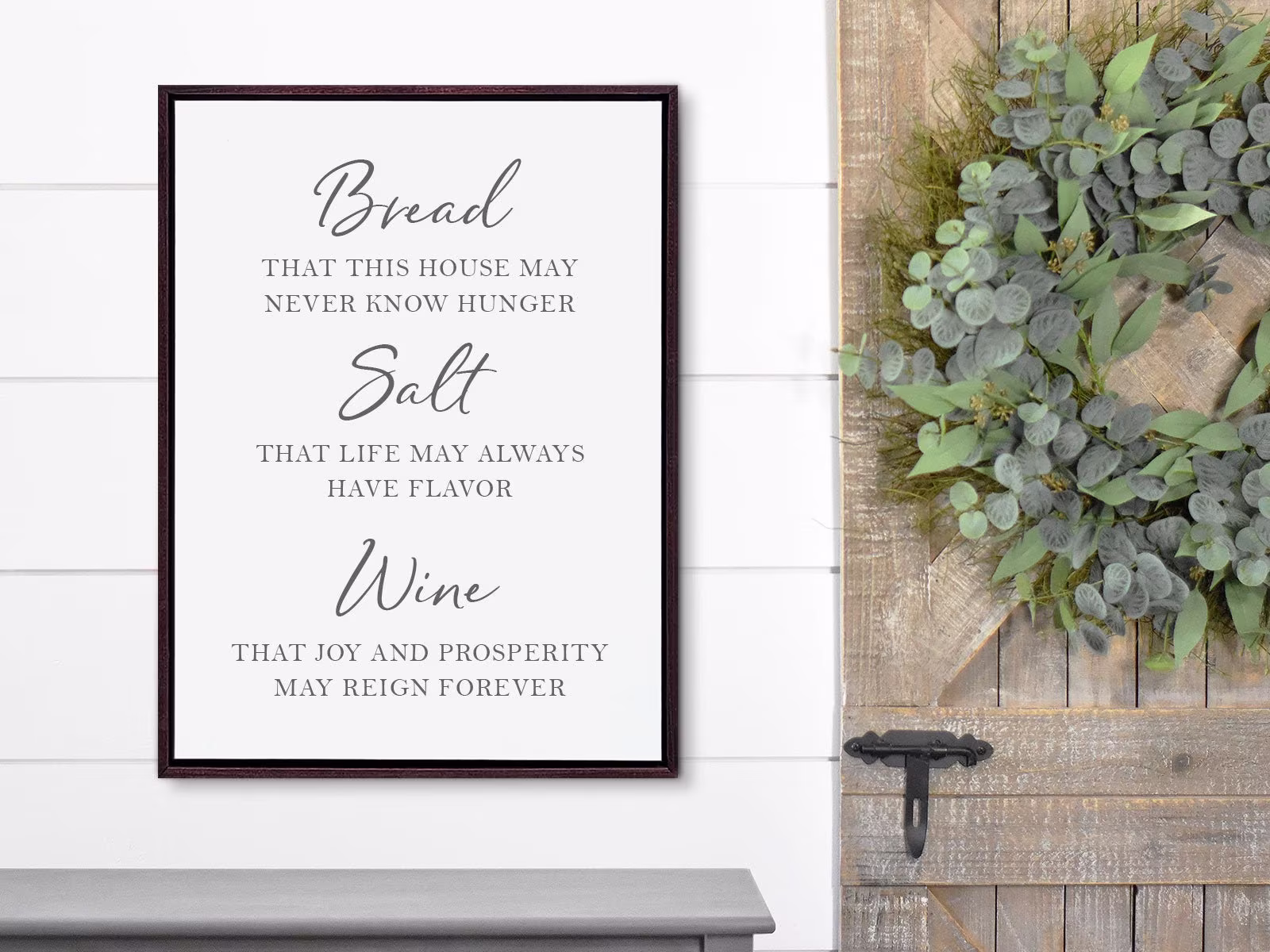 Bread Salt Wine Sign, It's A Wonderful Life Quote Housewarming Gift