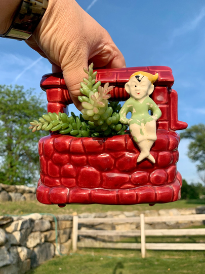 Vintage Pixie Elf Well Planter/Garden Fairy Succulent