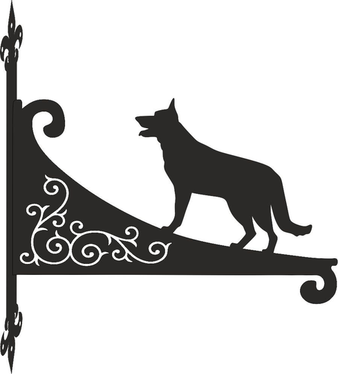 German Shepherd Ornamental Scroll Hanging Bracket