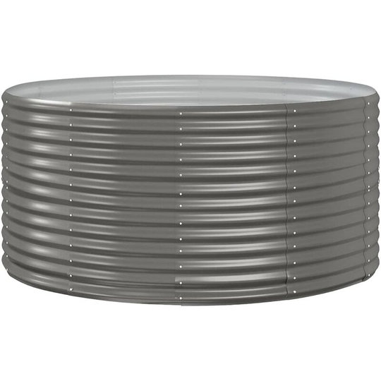 Garden Planter Grey 140x140x68 cm Powder-coated Steel Vidaxl Grey