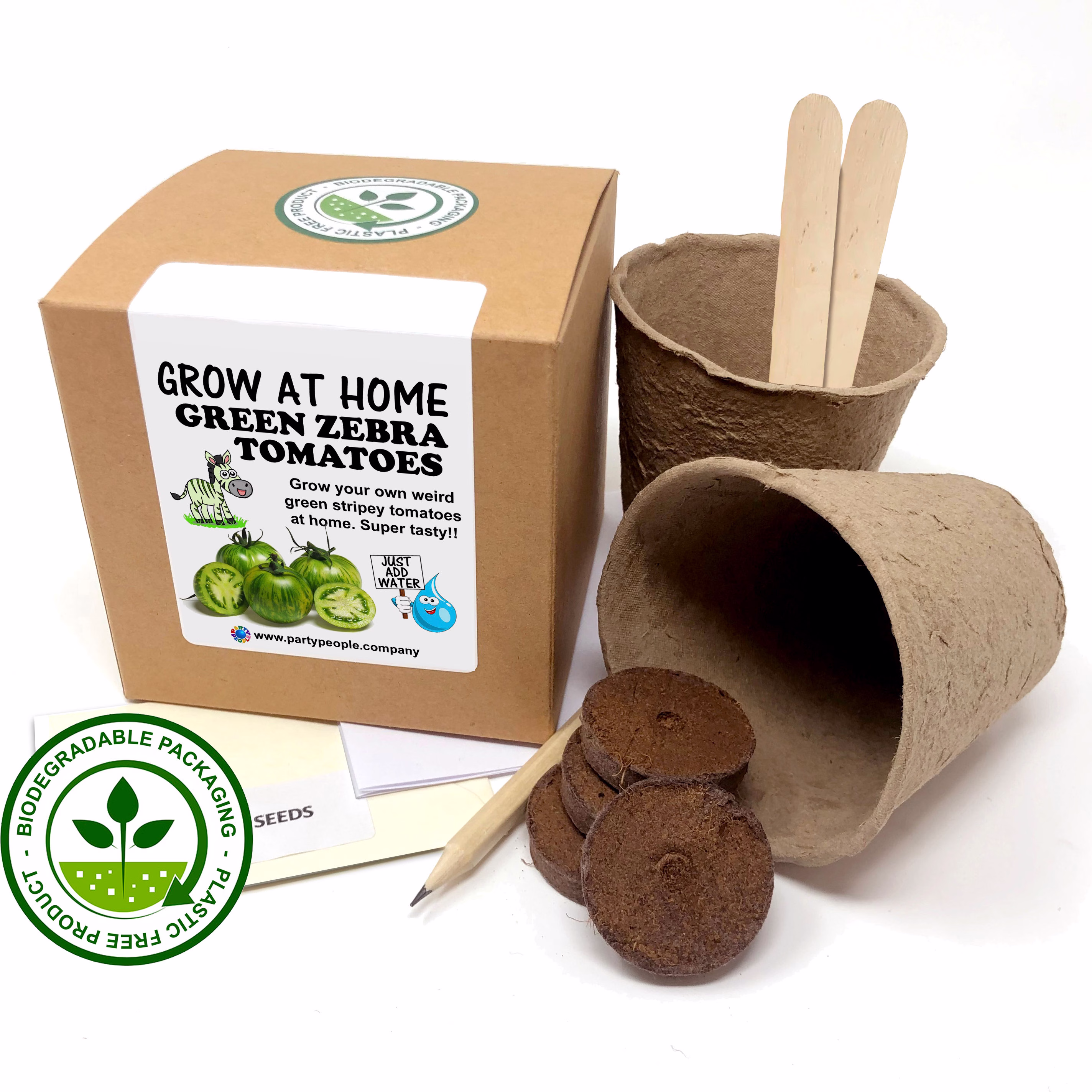 Grow Your Own Green Zebra Tomato Kit At Home - Ideal Birthday Gift, Great Fathers Day Gift