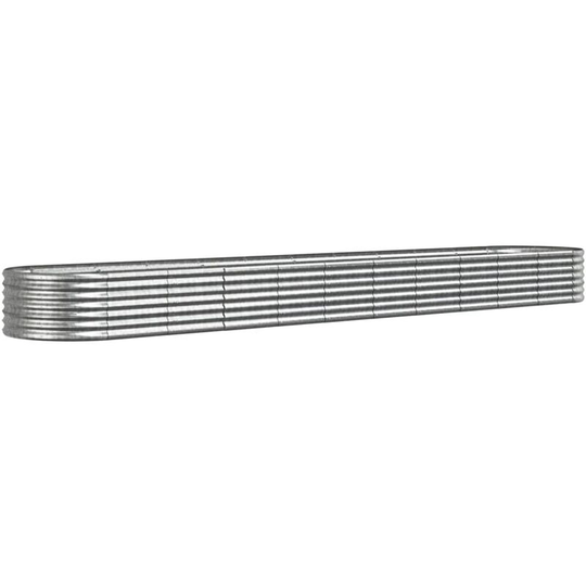 Garden Planter Powder-coated Steel 440x80x36 cm Silver Vidaxl Silver