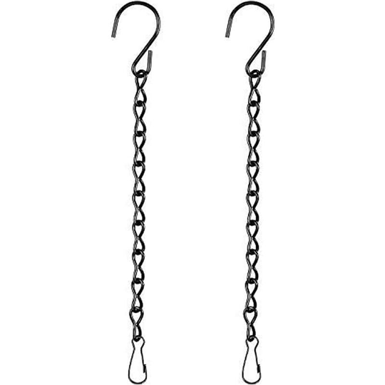 Set of 2 Hanging Chains for Bird Feeders, Planters, Lanterns and Ornaments (9.5 inch, Black)