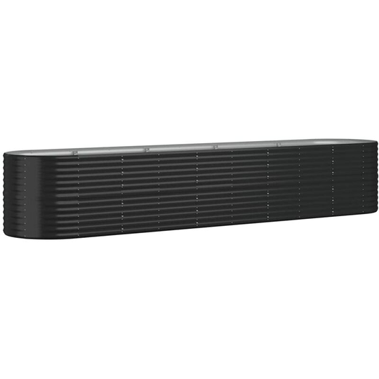 Garden Planter Powder-coated Steel 368x80x68 cm Anthracite Vidaxl Anthracite
