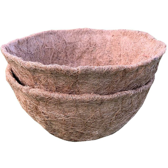 Selections - Pack of 2 Round Coco Hanging Basket Planter Liner (25cm)