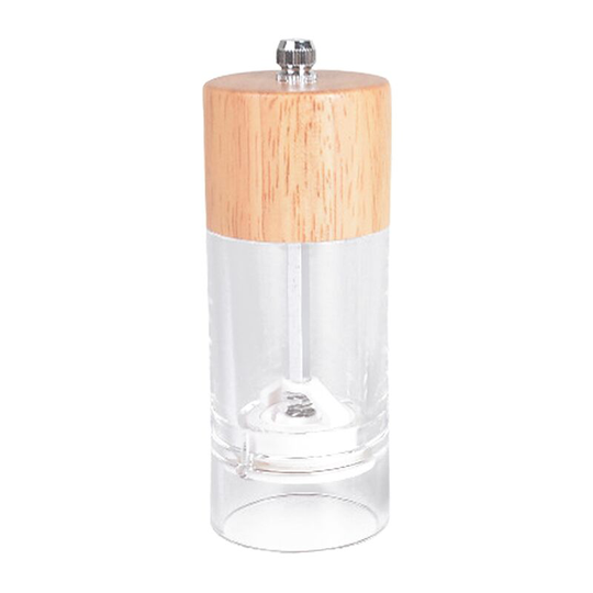 Fvbjd - Manual Dry Salt Mill - Transparent Adjustable Grinder - Acrylic and wood small