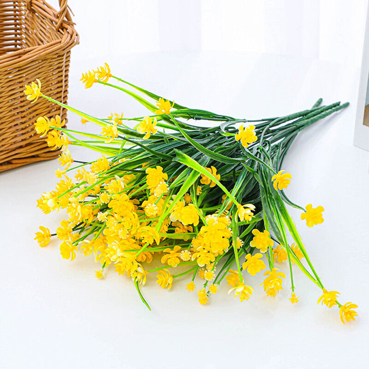 15 Pcs Artificial Spring Herb Camellia Artificial Flowers Indoor Outdoor Eucalyptus Bouquet Plants Shrub Plants Flower Shrubs for Home Balcony Garden