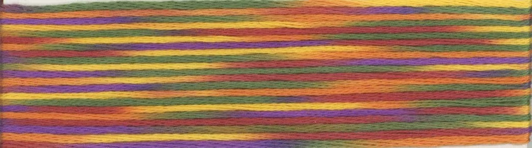 Cosmo Seasons Variegated Green, Yellow & Orange Embroidery Floss #9008 - Lecien 9000 Series