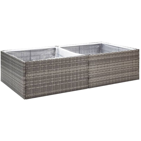 Vidaxl - Garden Planter Grey 157x80x40 cm Poly Rattan Grey