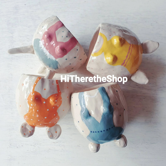 The Swimsuits Collection - Ceramic Handmade Planter, Pots, Succulent, Cactus. Dresses, Swimwear, Vintage. Home Décor. Plant Pot. Pen Holder