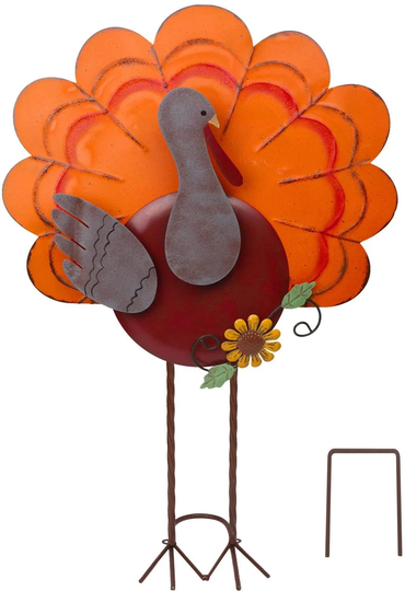 26.3 Inch Thanksgiving Standing Turkey Harvest | Yard Decoration Fall Party Accessory Indoor Outdoor Autumn Holiday Season