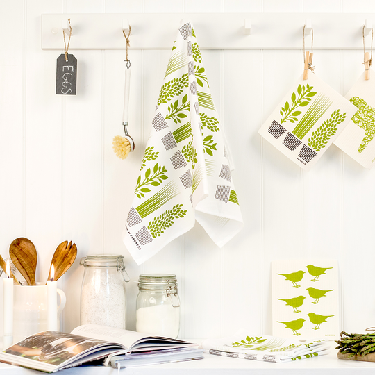 Herbs Themed Dishcloth And Tea Towel Gift Set