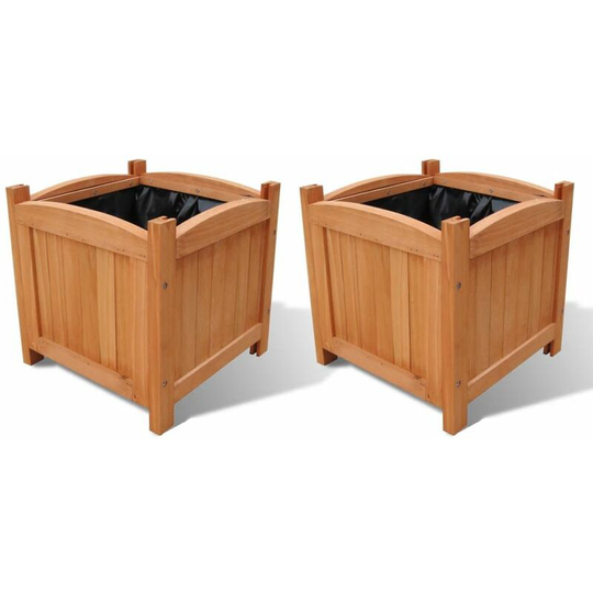 Hommoo - Wooden Raised Bed 30 x 30 x 30 cm Set of 2