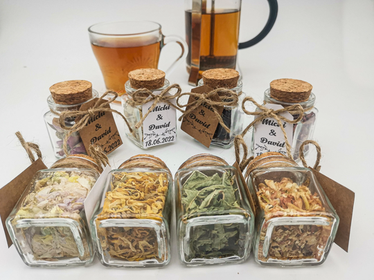 Wedding Tea Favors For Guests, Bulk Gifts, Rustic Wedding Favor, Personalized Favors, Wood Jars, Unique Gift, Thank You Gifts