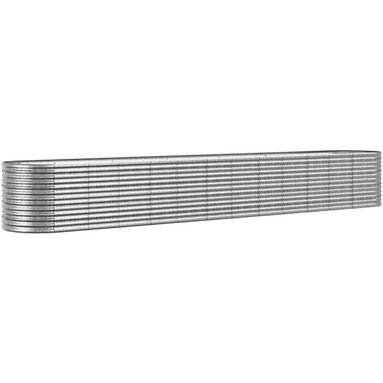 Garden Planter Powder-coated Steel 512x80x68 cm Silver Vidaxl Silver