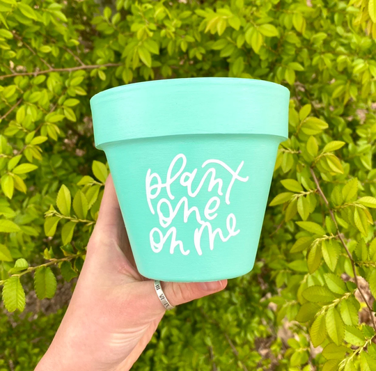 Plant One On Me Painted Flower Pot | Cute Planter