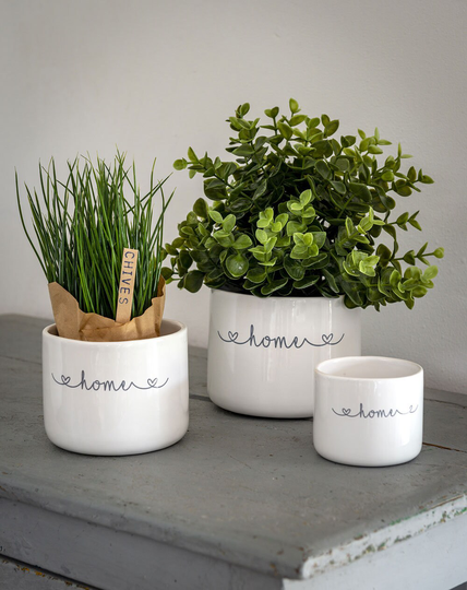 White Ceramic Pots With
