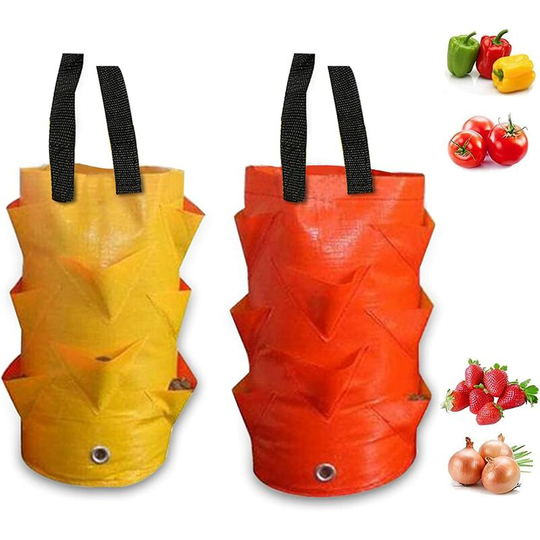 Plant Grow Bags, 2 Container Bags Eco-Friendly Breathable With Handles Potato Vegetables Growing Plants Root Bonsai Plant Pot