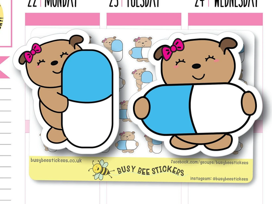 Tablet Planner Stickers - Pill, Medicine, Vertical