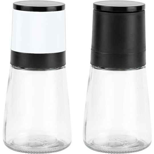 Fvbjd - Salt and Pepper Grinder with Adjustable Coarseness by Ceramic Rotor Pepper Mill Shaker and Salt Grinders black+white