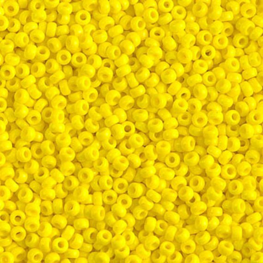 Miyuki Seed Beads 11/0 Opaque Yellow 11-404 24G Tube Of Beads, Glass Size 11