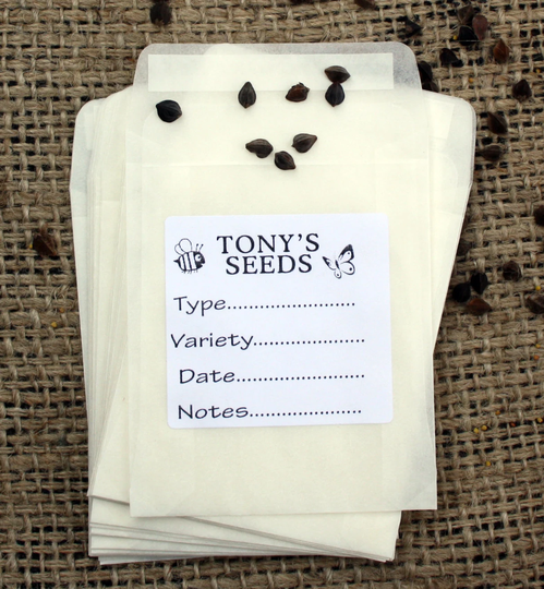 24 Bespoke Printed Personalised Glassine Seed Saving Storage Packet 92mm X 67mm Peal & Seal Great Gardening Dad Mum Etc Gift