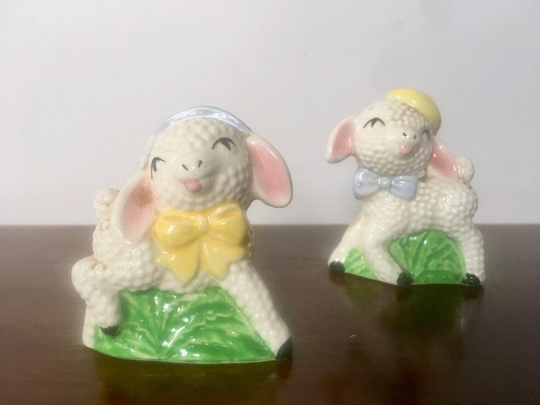 2 Little Lambs, Vintage 1950S Ceramic Salt & Pepper Shakers - S&p, Springtime/Easter Decor, Table Decor, Garden Party, Spring Soiree