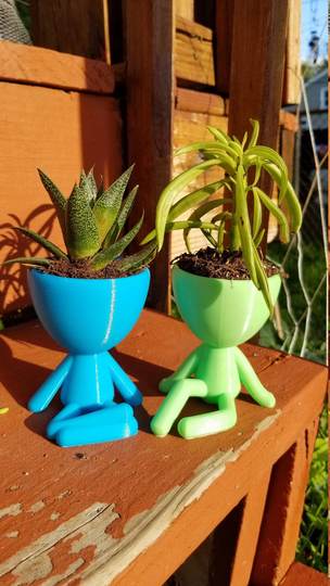 Little People Planters - Small Succulent & Cactus Pot Windowsill Planter Human Shaped Yoga Office Desk Humanoid