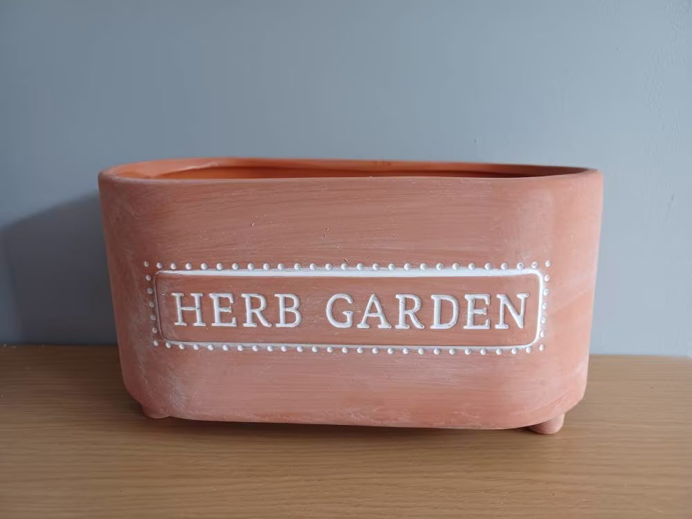 Herb Gardenterracotta Trough Planter Rustic Plant Pot By Sass & Belle 22cm Long New Free UK Postage