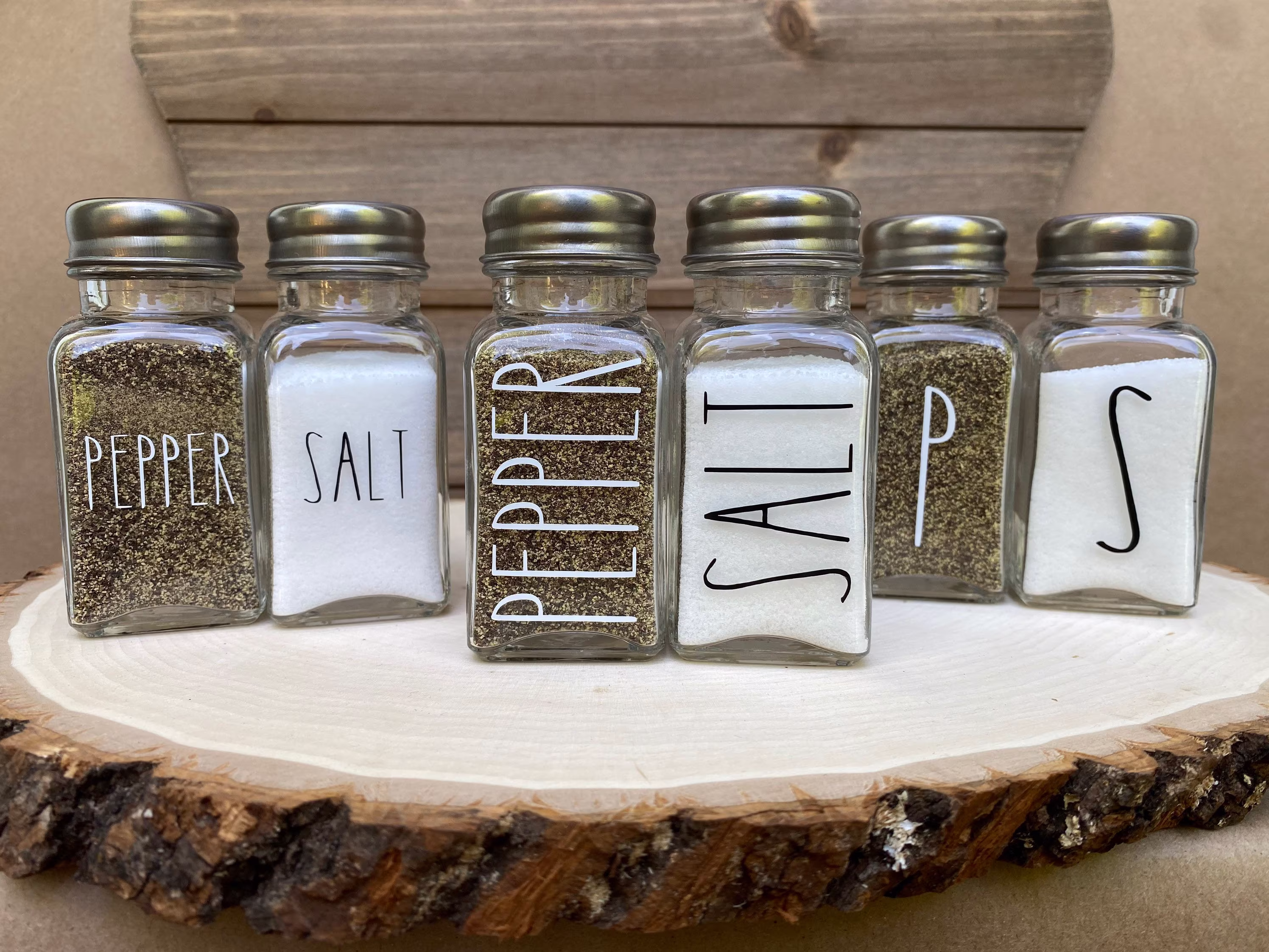 Salt & Pepper Shaker Farmhouse Set, Rustic Kitchen Shakers, Rae Dunn & Shakers