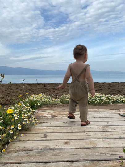 Colorless, Natural Dyed, Organic Muslin, Kids Overall, Boho Baby Clothes, Summer Cloth, Child Ramper, Gots Certificate, Jumpsuit