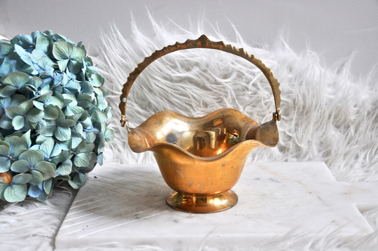 Vintage Round Brass Christmas Table Centre From The 1970S