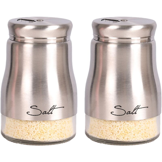 Salt And Pepper Shakers Set, Kitchen Decor, Glass Salt And Pepper Shakers Set, Cute Salt Shaker silver