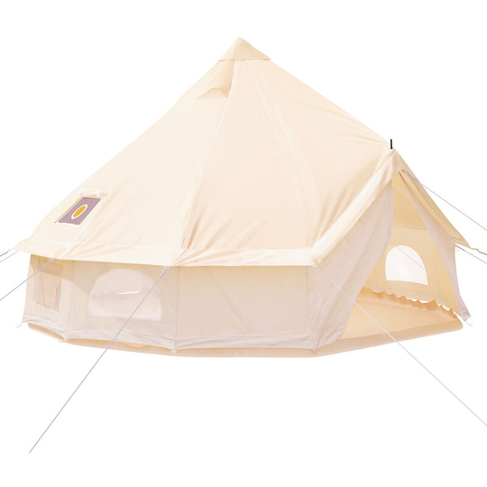Vevor - 4-Season 3-5 People Large Waterproof Cotton Canvas Bell Tent With Stove for Camping Parties(3M Dia)