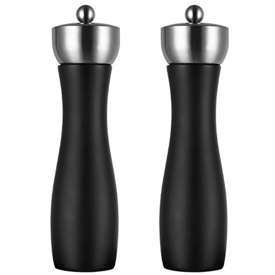 Pesce - Salt and Pepper Grinders Refillable Set,Solid and Durable Salt Grinders Suited for Sea Salt,Peppercorn 8 inch color box
