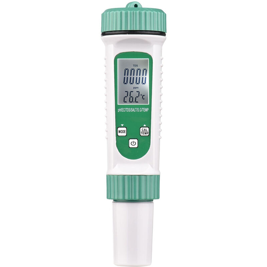 Digital Water Quality Tester 6 in 1 Multifunction Water Quality Monitor ph/ ec/ tds/ salt/ s.g/ Temperature Portable Testing Meter Analyzer for