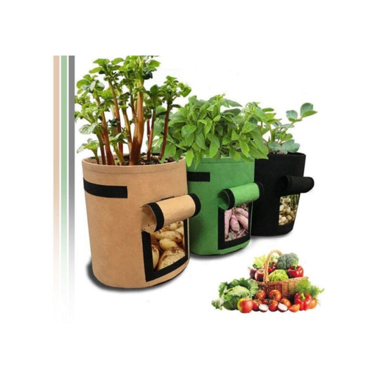 3 Potato Grow Bags, Strawberry Grow Bags Clear Flip Cover Outdoor Grow Vegetable Storage (Chocolate) - Muff