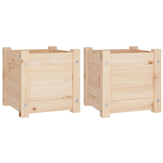 Garden Planters 2 pcs 31x31x31 cm Solid Pinewood Vidaxl Brown