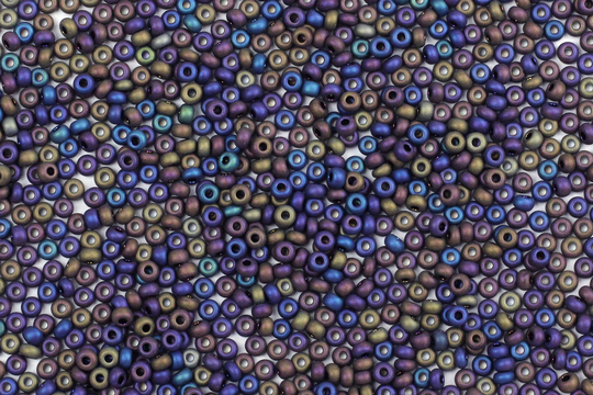 Size 11/0 Blue/Purple/Bronze Matte Seed Beads, Copper 10G Beads For Jewellery Making, Embroidery, Bead Weaving