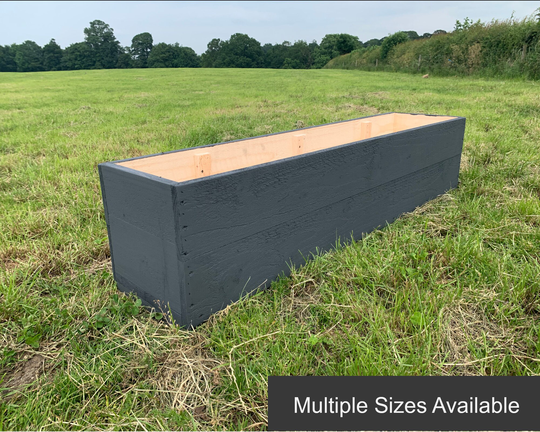Large Wooden Garden Planter/Raised Bed | 100 - 165 cm Long Painted Dark Grey Delivered Fully Assembled. Fast&free Delivery